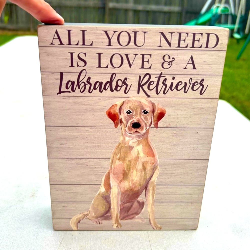 New All You Need Is Love & A Golden Retriever Free standing Canvas